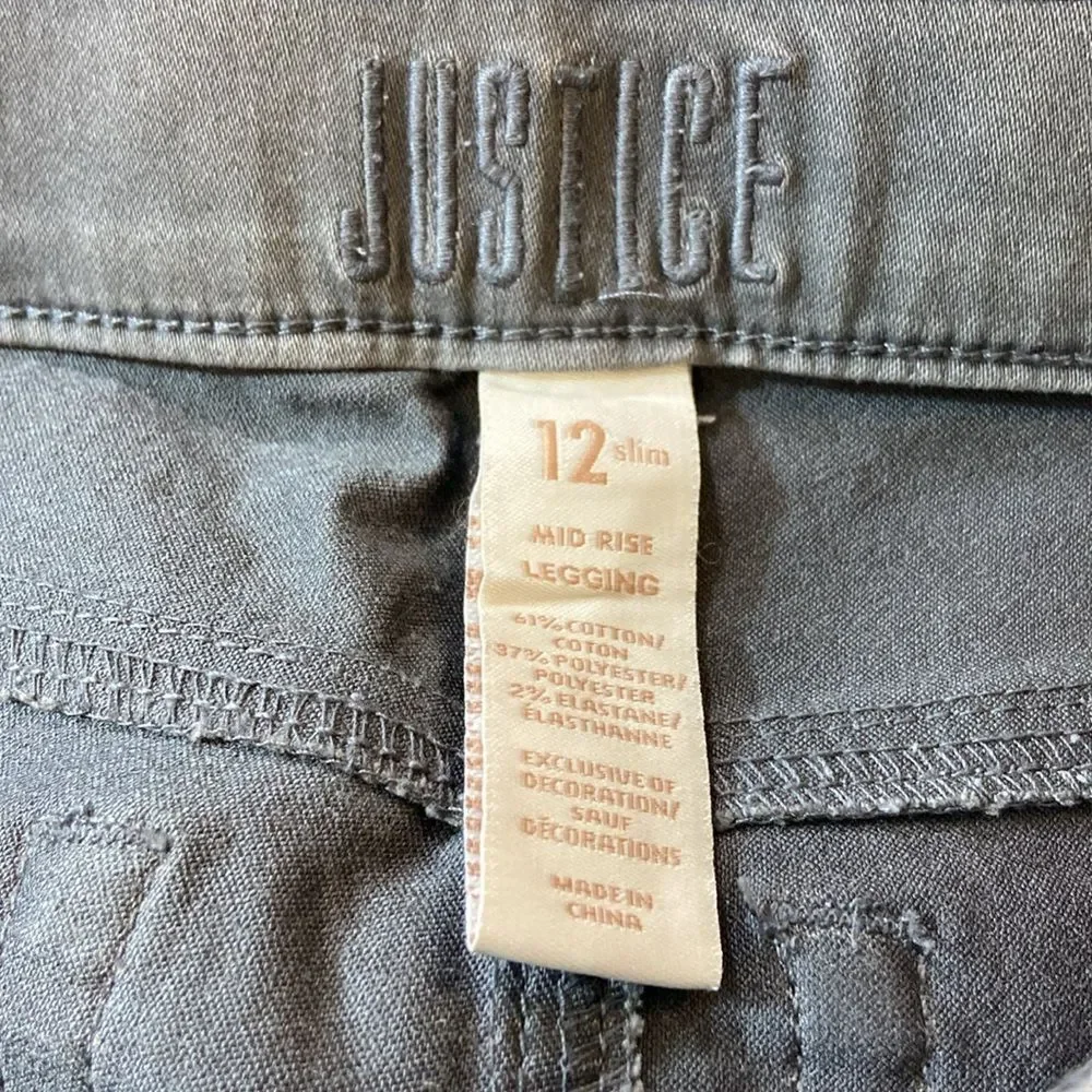 10/$50 JUSTICE STRETCH GIRL PANTS SIZE 12